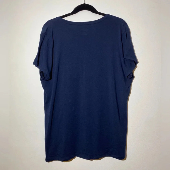 Navy Blue V-Neck Top - Picture 2 of 2